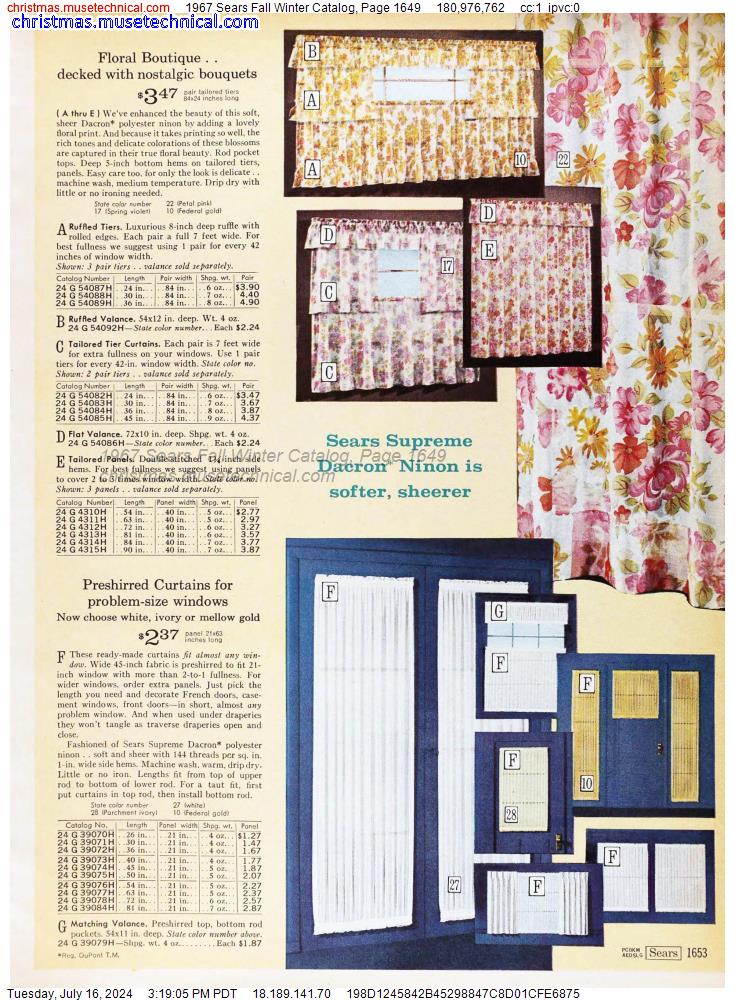 1967 Sears Fall Winter Catalog, Page 1649