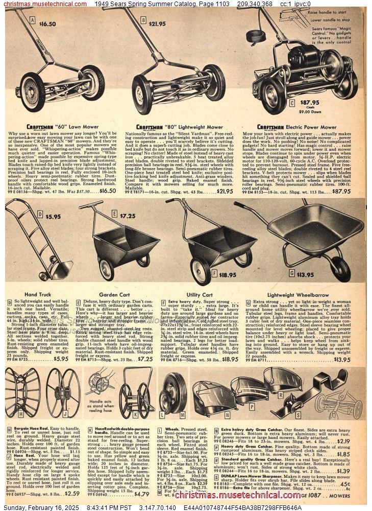 1949 Sears Spring Summer Catalog, Page 1103