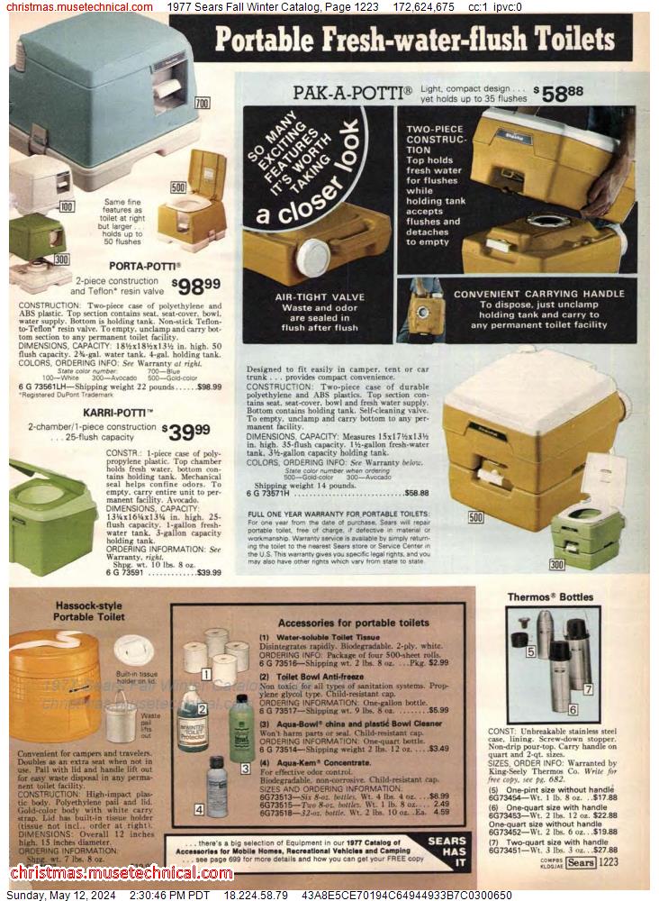 1977 Sears Fall Winter Catalog, Page 1223