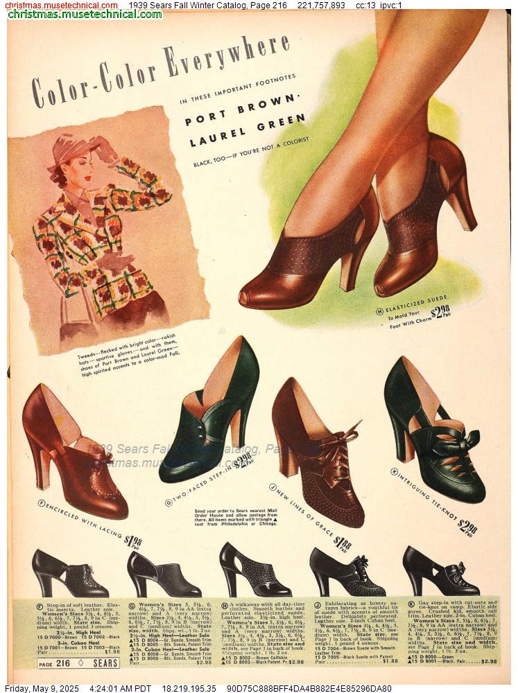 1939 Sears Fall Winter Catalog, Page 216