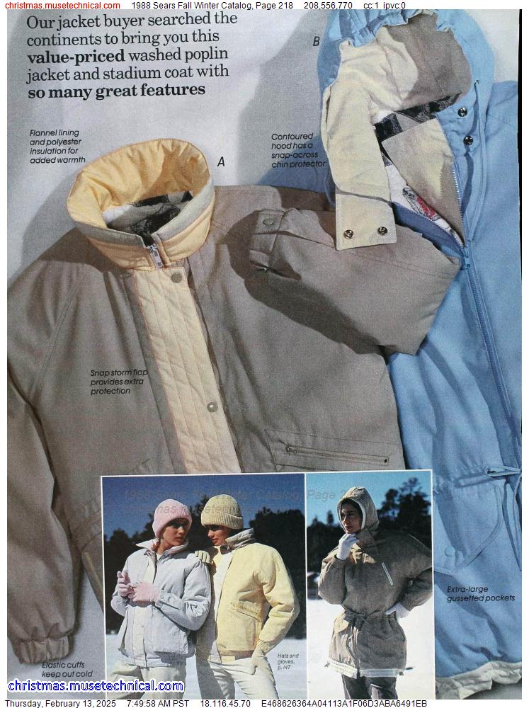 1988 Sears Fall Winter Catalog, Page 218