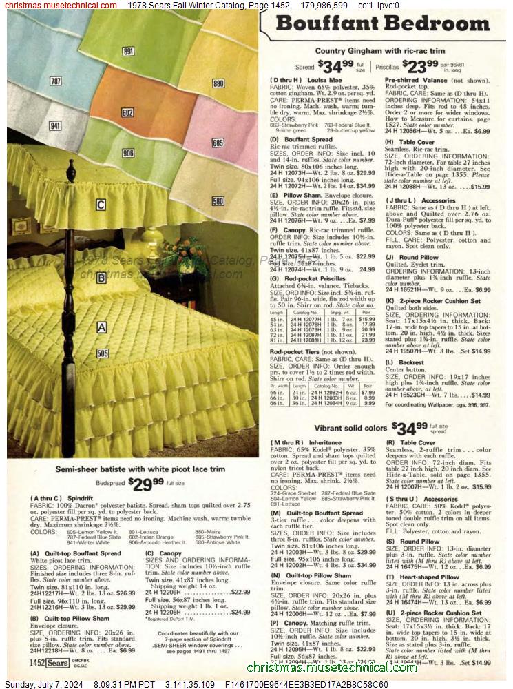1978 Sears Fall Winter Catalog, Page 1452