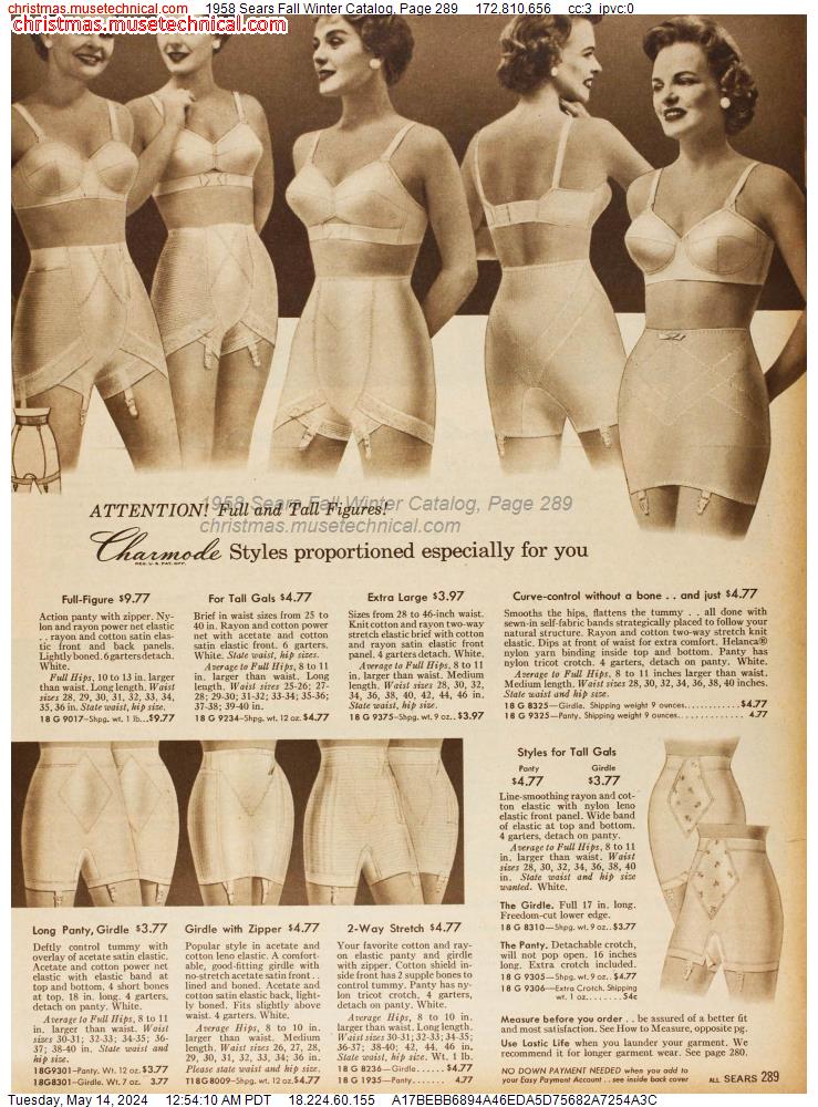 1958 Sears Fall Winter Catalog, Page 289