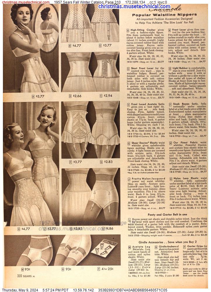 1957 Sears Fall Winter Catalog, Page 310