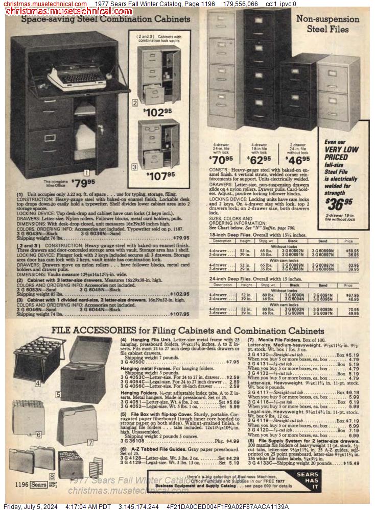 1977 Sears Fall Winter Catalog, Page 1196