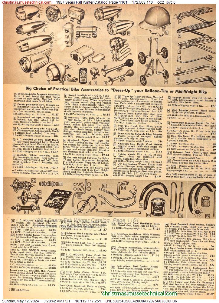 1957 Sears Fall Winter Catalog, Page 1161