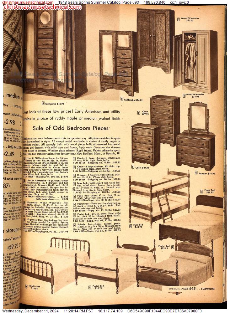 1948 Sears Spring Summer Catalog, Page 693