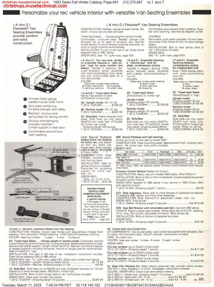 1983 Sears Fall Winter Catalog, Page 691