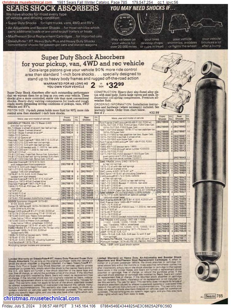 1981 Sears Fall Winter Catalog, Page 785