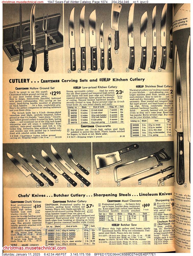 1947 Sears Fall Winter Catalog, Page 1074