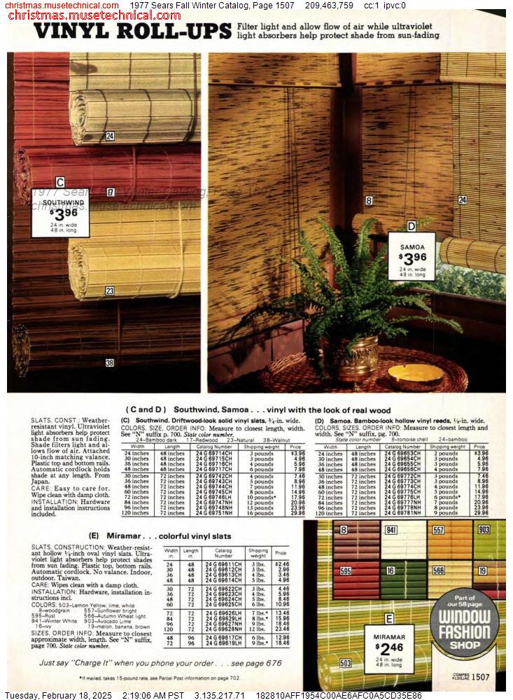 1977 Sears Fall Winter Catalog, Page 1507