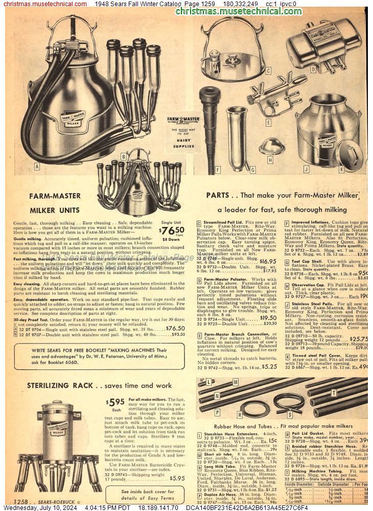 1948 Sears Fall Winter Catalog, Page 1259