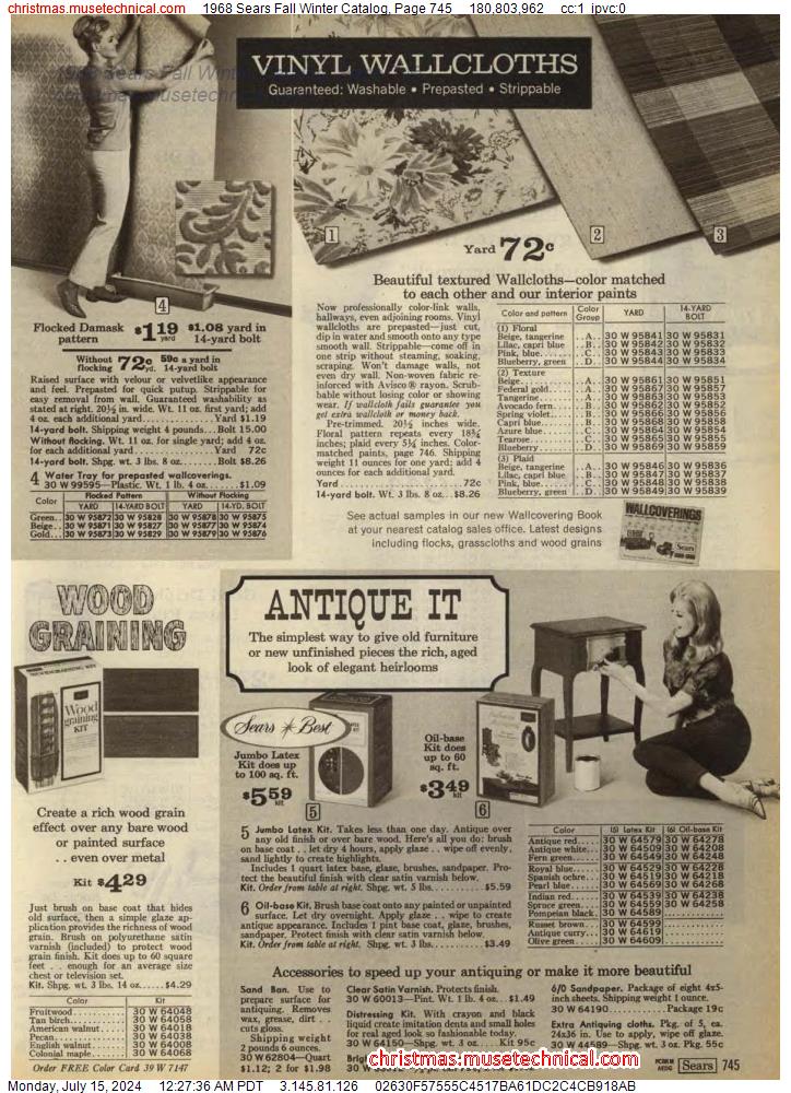 1968 Sears Fall Winter Catalog, Page 745