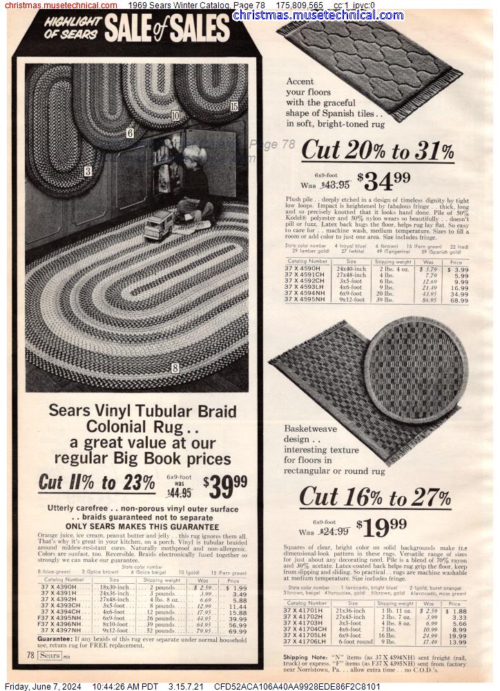 1969 Sears Winter Catalog, Page 78