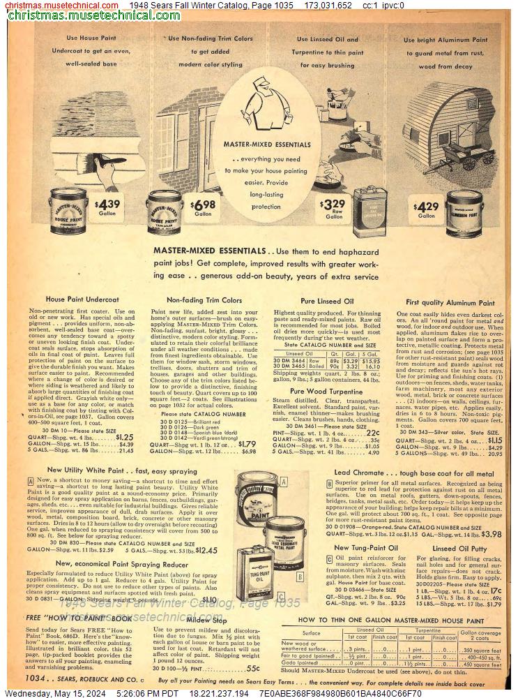 1948 Sears Fall Winter Catalog, Page 1035