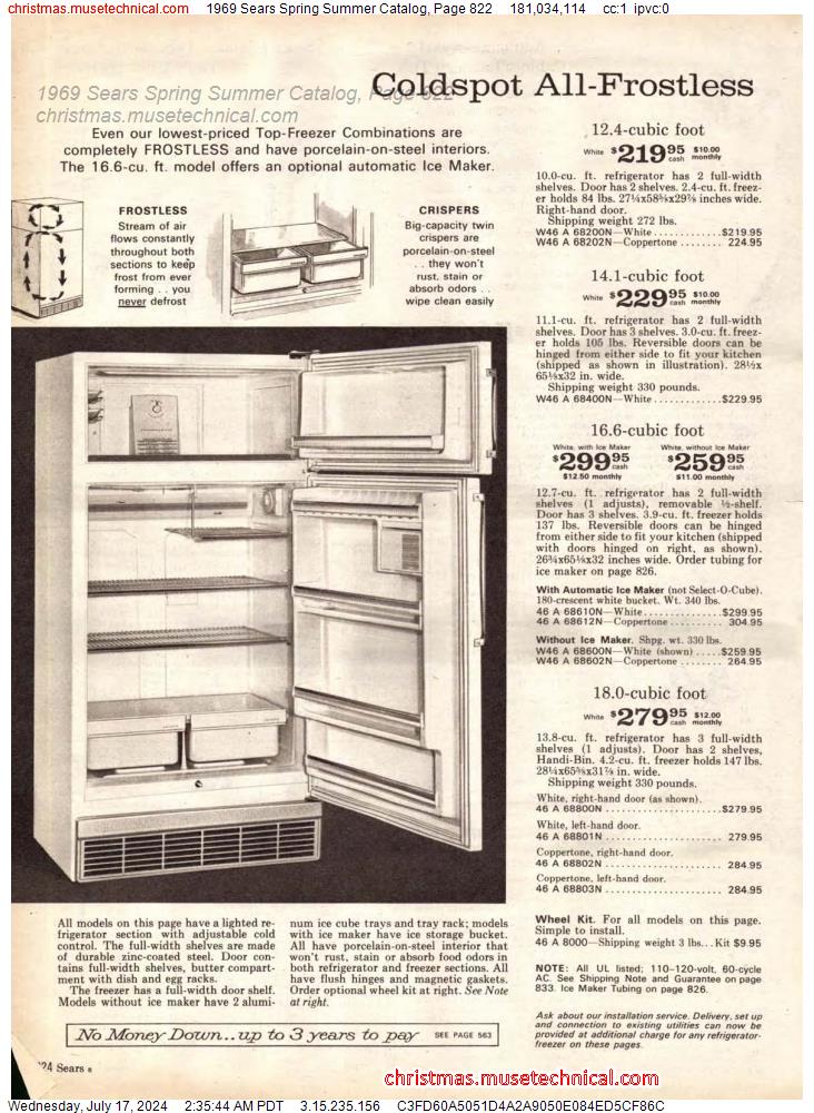 1969 Sears Spring Summer Catalog, Page 822