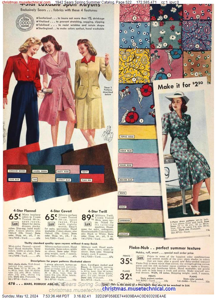 1942 Sears Spring Summer Catalog, Page 522