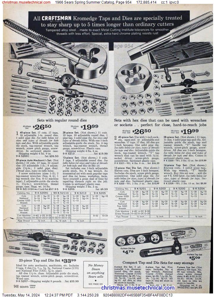1966 Sears Spring Summer Catalog, Page 954