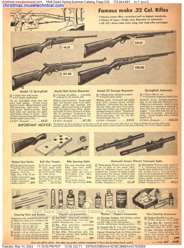 1946 Sears Spring Summer Catalog, Page 535