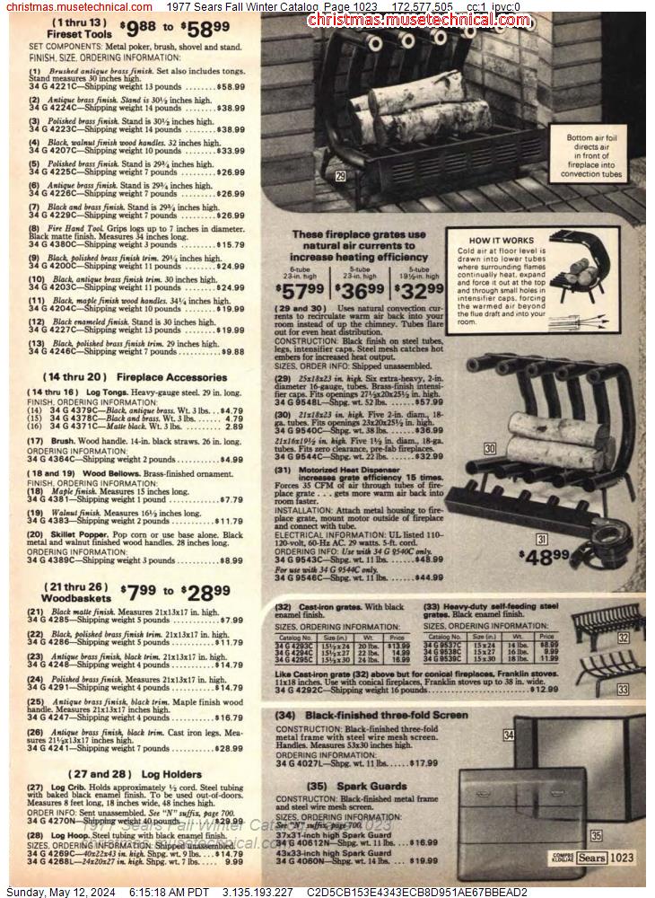 1977 Sears Fall Winter Catalog, Page 1023