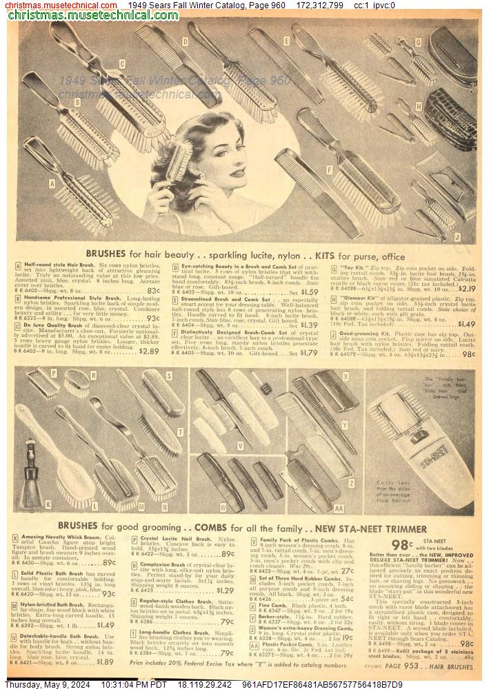 1949 Sears Fall Winter Catalog, Page 960