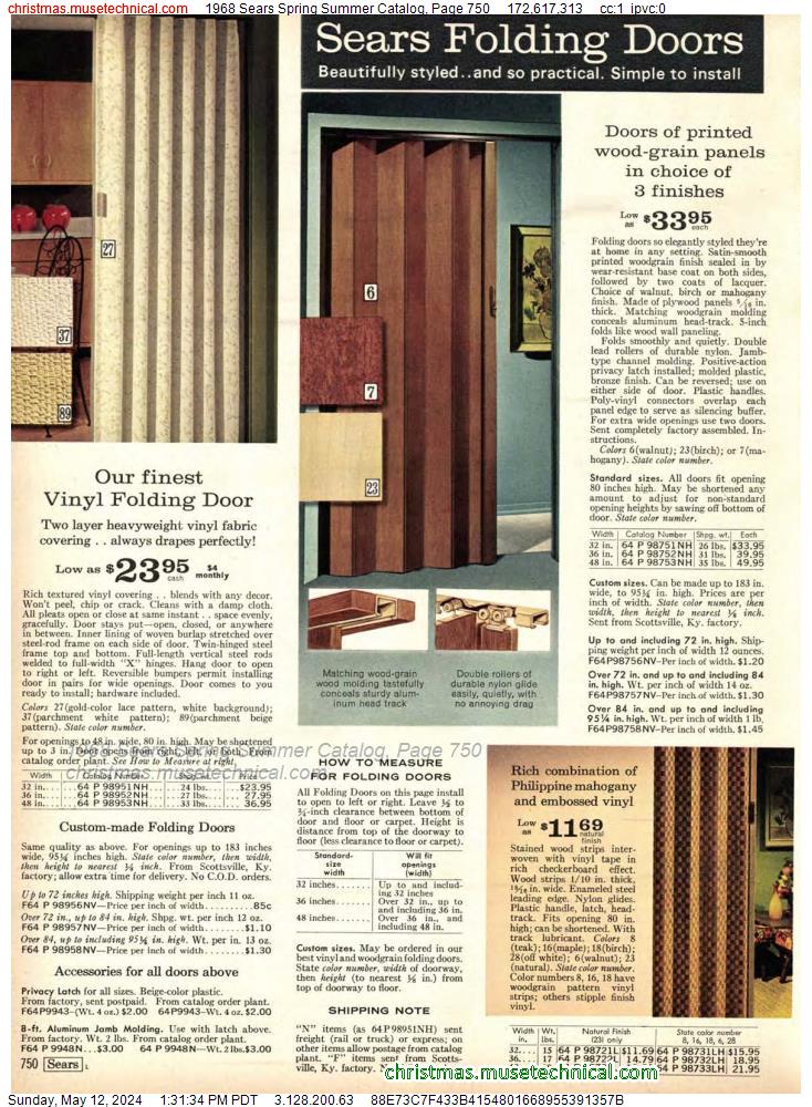 1968 Sears Spring Summer Catalog, Page 750