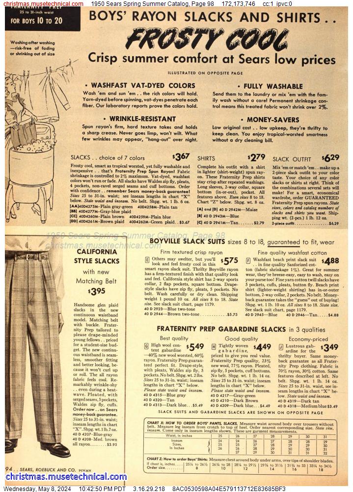 1950 Sears Spring Summer Catalog, Page 98