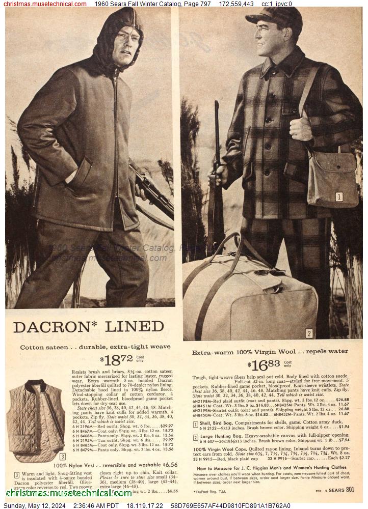 1960 Sears Fall Winter Catalog, Page 797