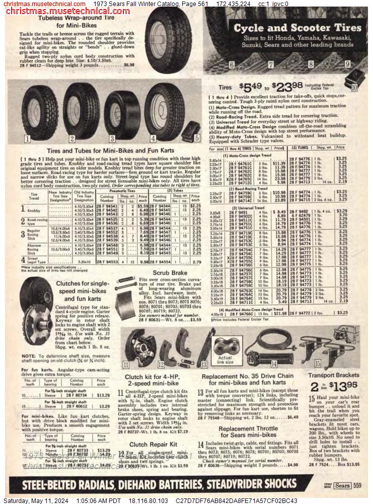 1973 Sears Fall Winter Catalog, Page 561