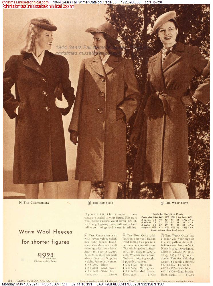 1944 Sears Fall Winter Catalog, Page 80