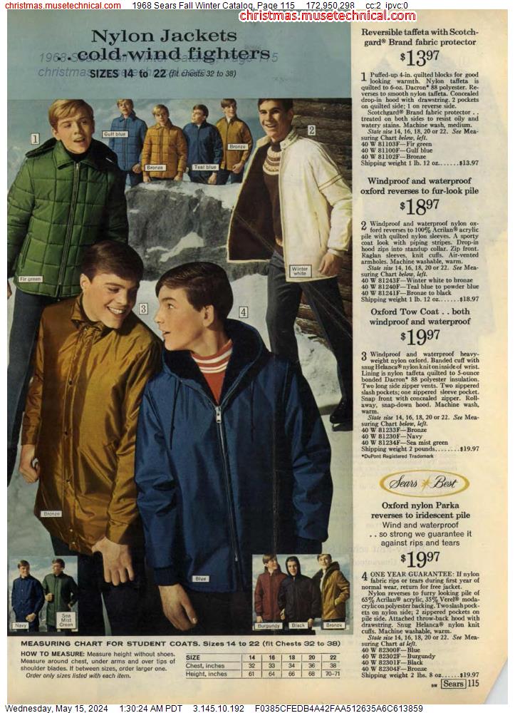 1968 Sears Fall Winter Catalog, Page 115