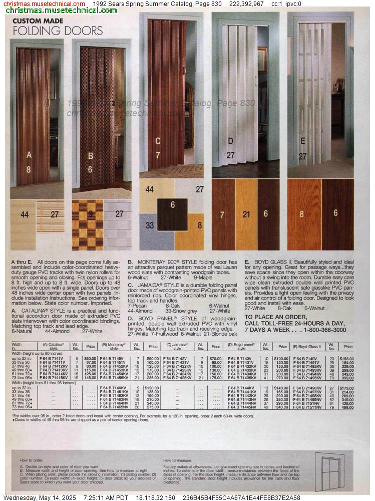 1992 Sears Spring Summer Catalog, Page 830