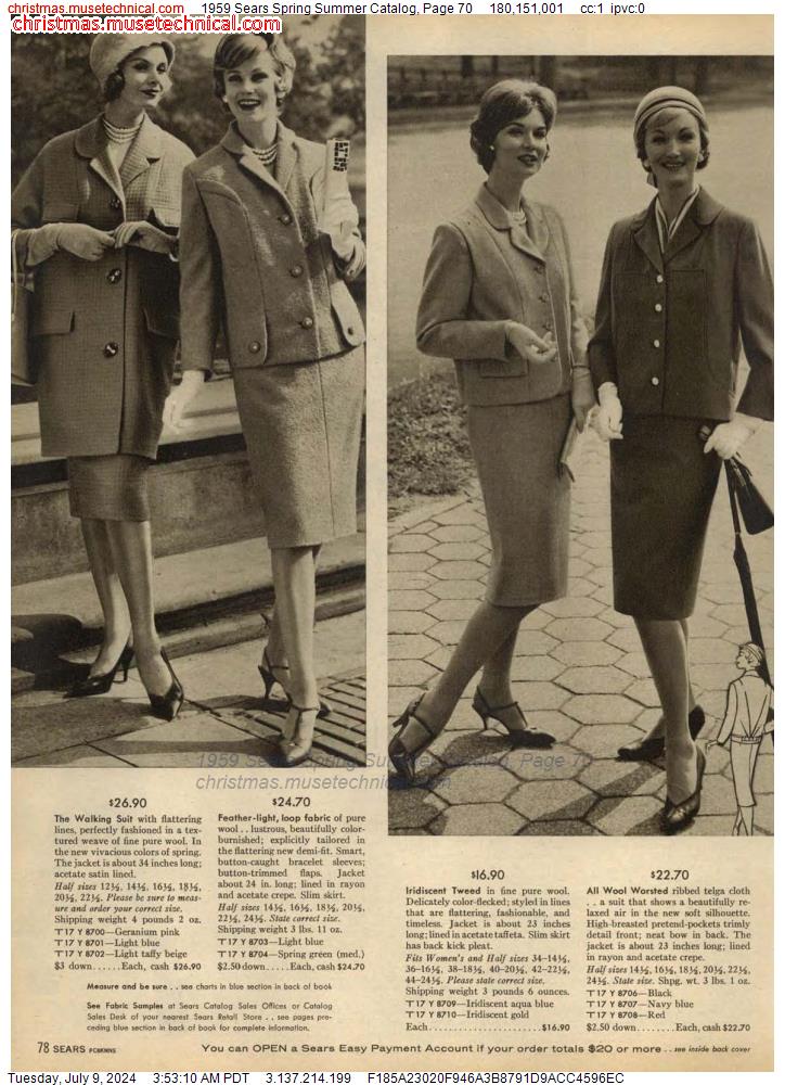 1959 Sears Spring Summer Catalog, Page 70