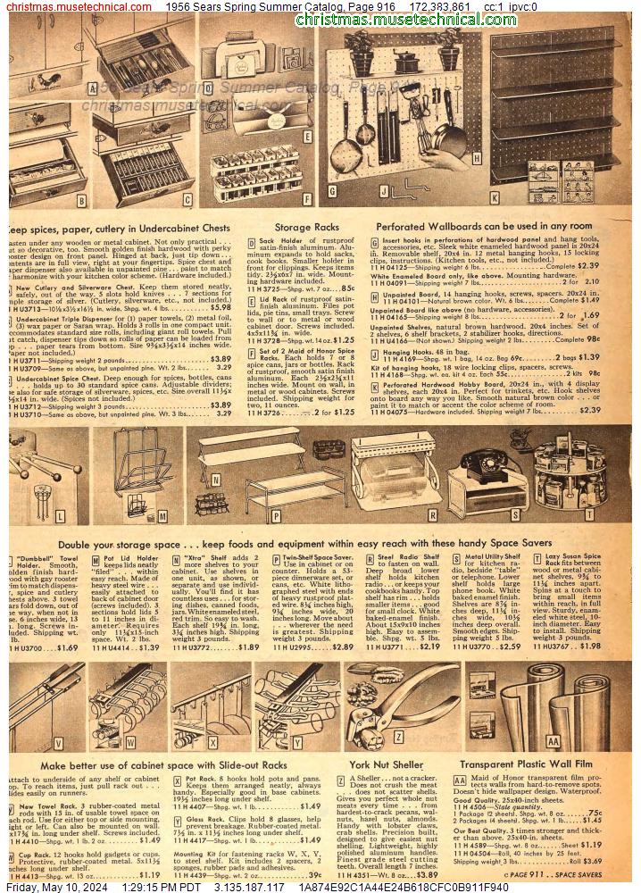 1956 Sears Spring Summer Catalog, Page 916