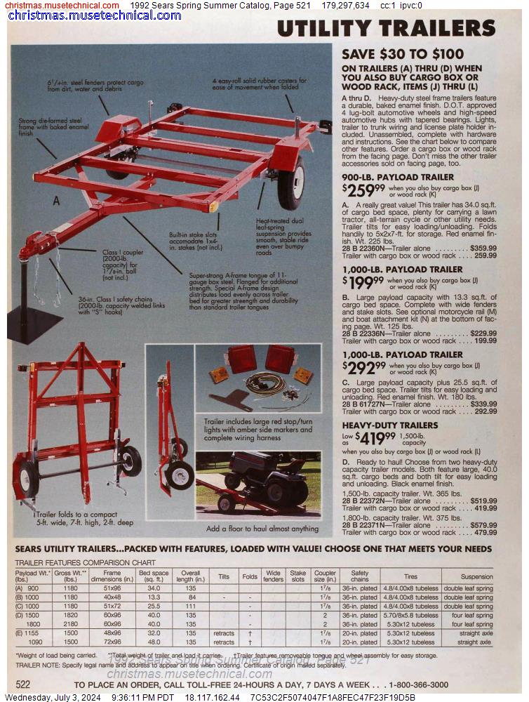 1992 Sears Spring Summer Catalog, Page 521