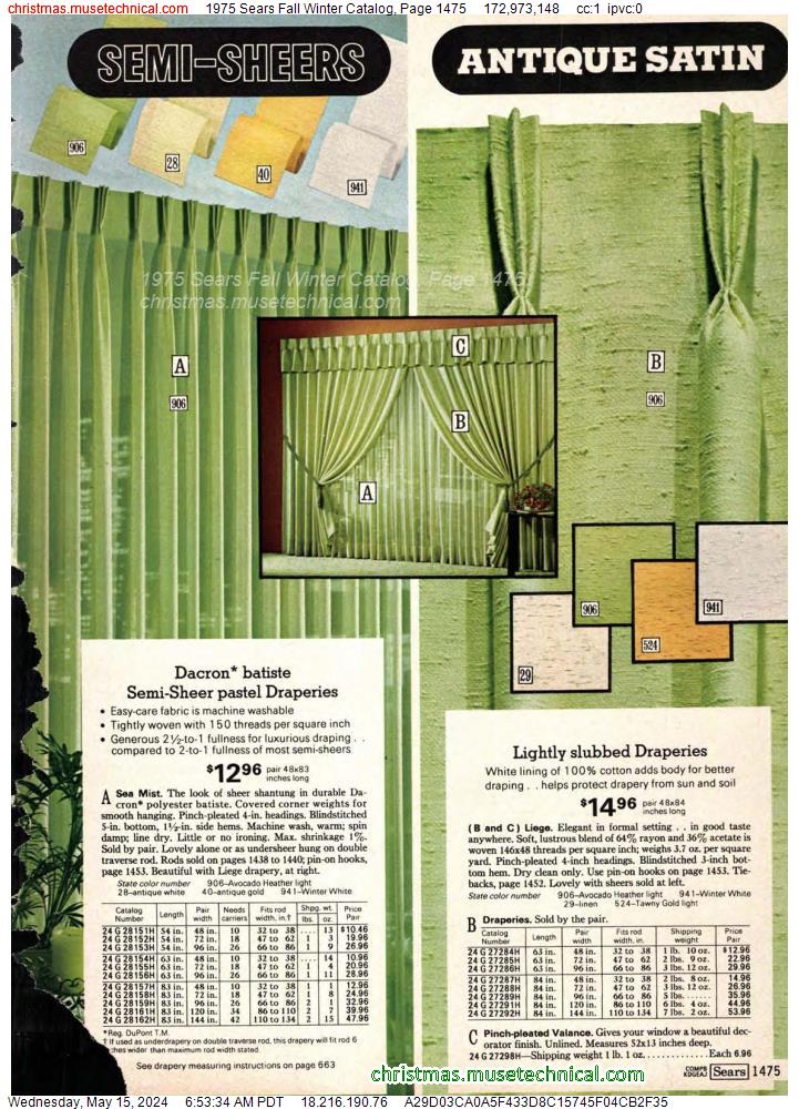 1975 Sears Fall Winter Catalog, Page 1475