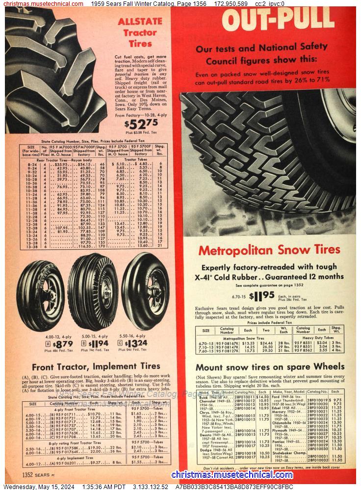 1959 Sears Fall Winter Catalog, Page 1356