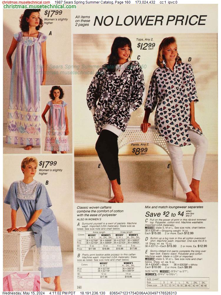 1987 Sears Spring Summer Catalog, Page 160
