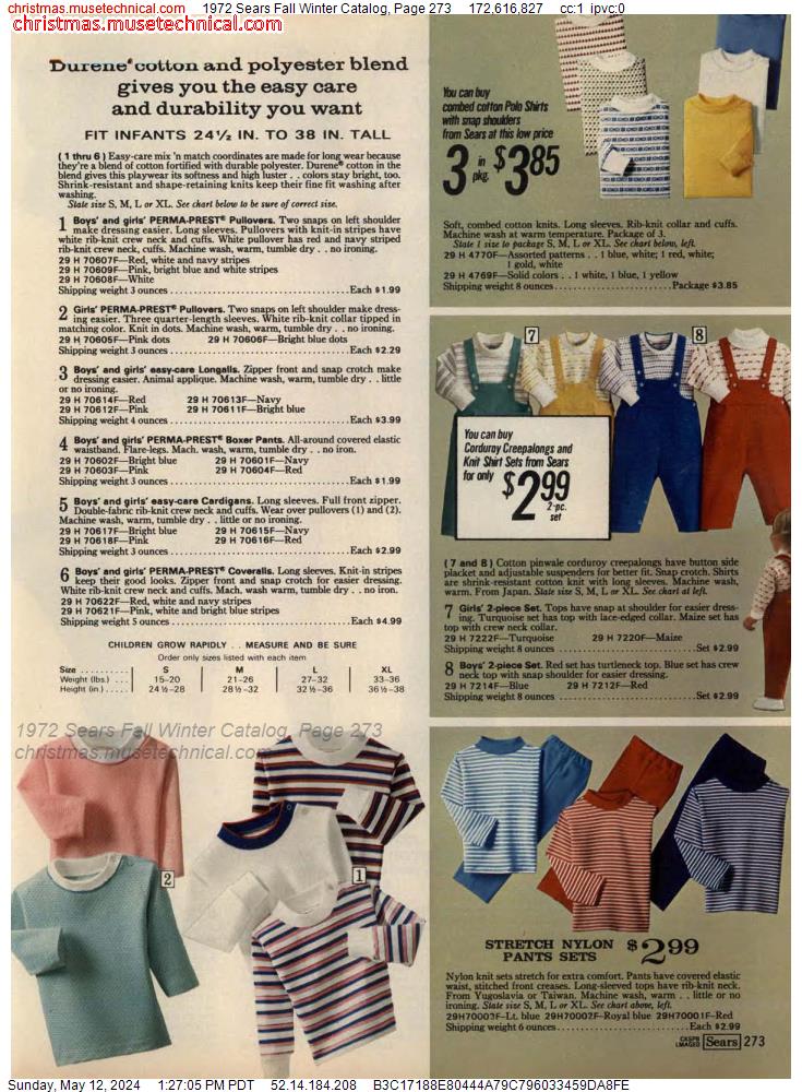 1972 Sears Fall Winter Catalog, Page 273