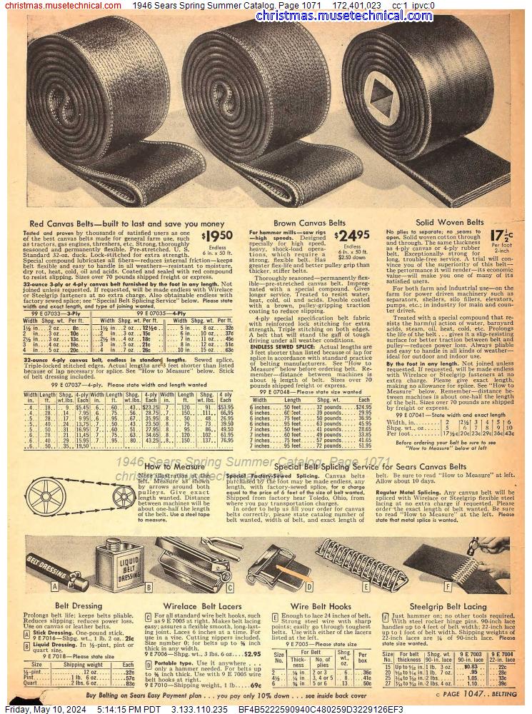 1946 Sears Spring Summer Catalog, Page 1071