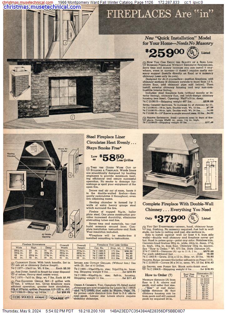 1966 Montgomery Ward Fall Winter Catalog, Page 1126