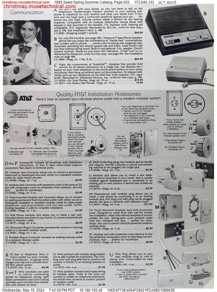 1985 Sears Spring Summer Catalog, Page 932