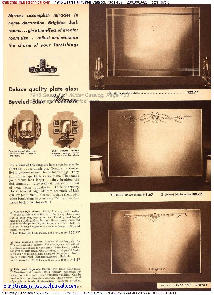 1945 Sears Fall Winter Catalog, Page 453