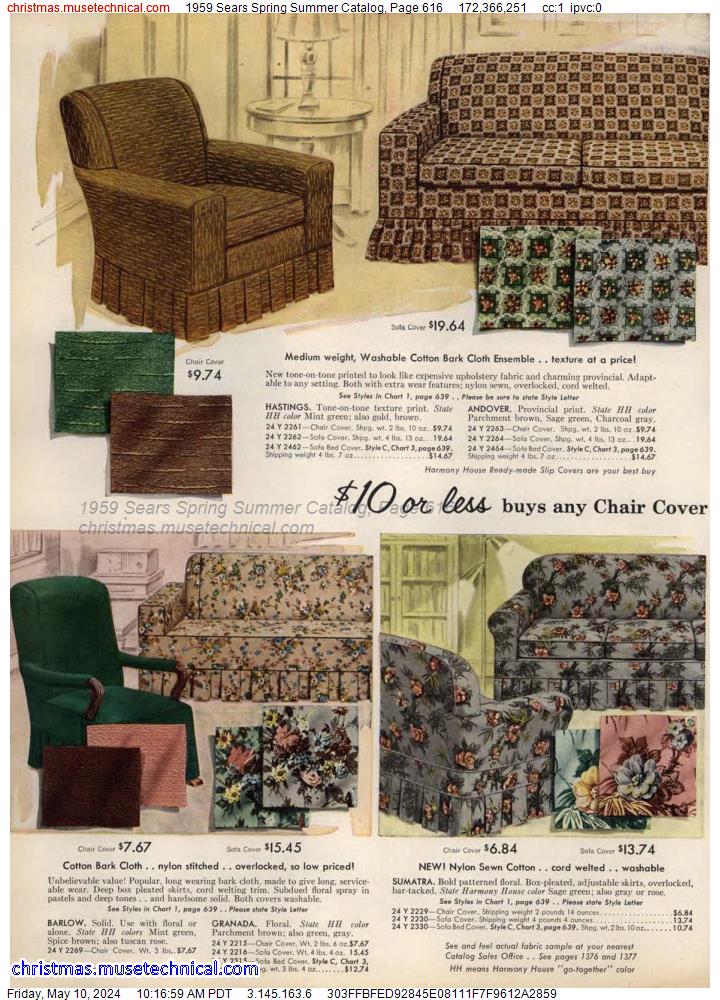 1959 Sears Spring Summer Catalog, Page 616