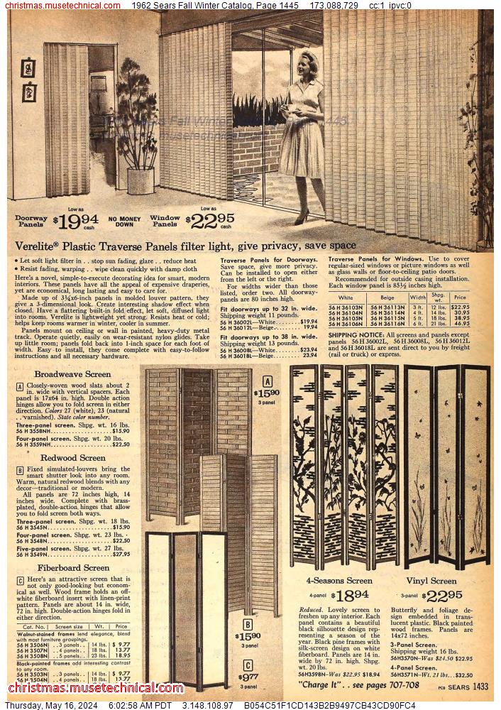 1962 Sears Fall Winter Catalog, Page 1445