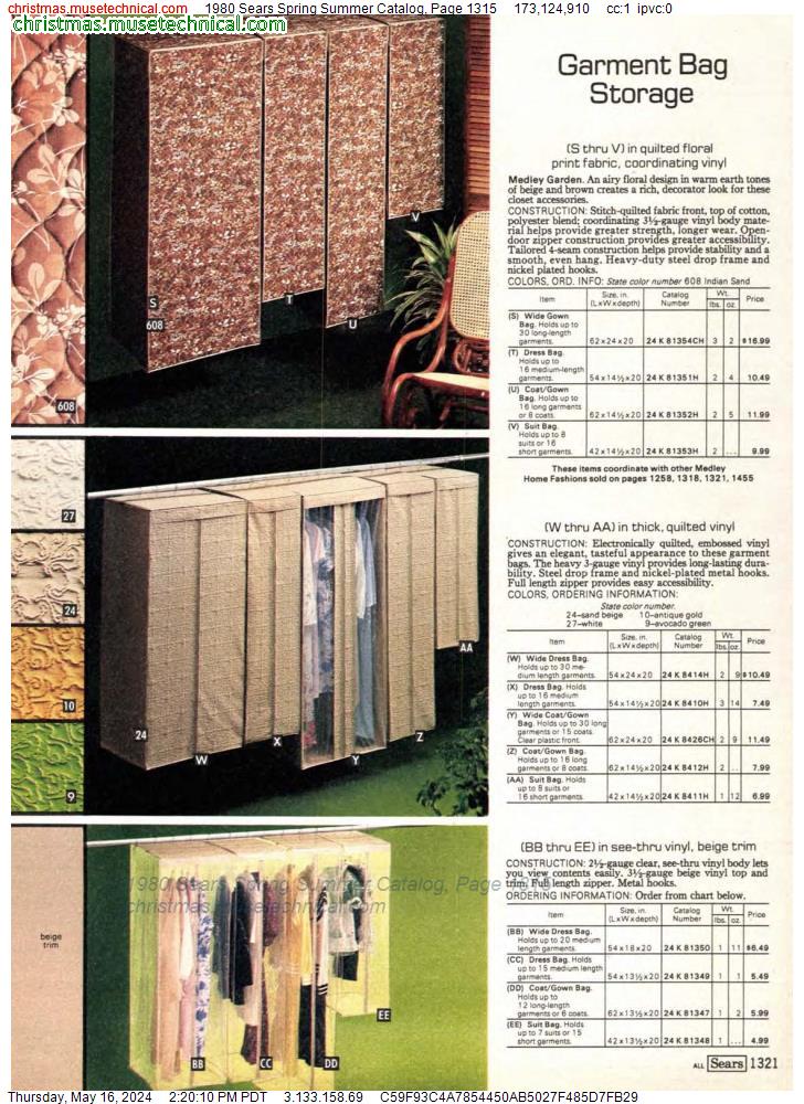 1980 Sears Spring Summer Catalog, Page 1315