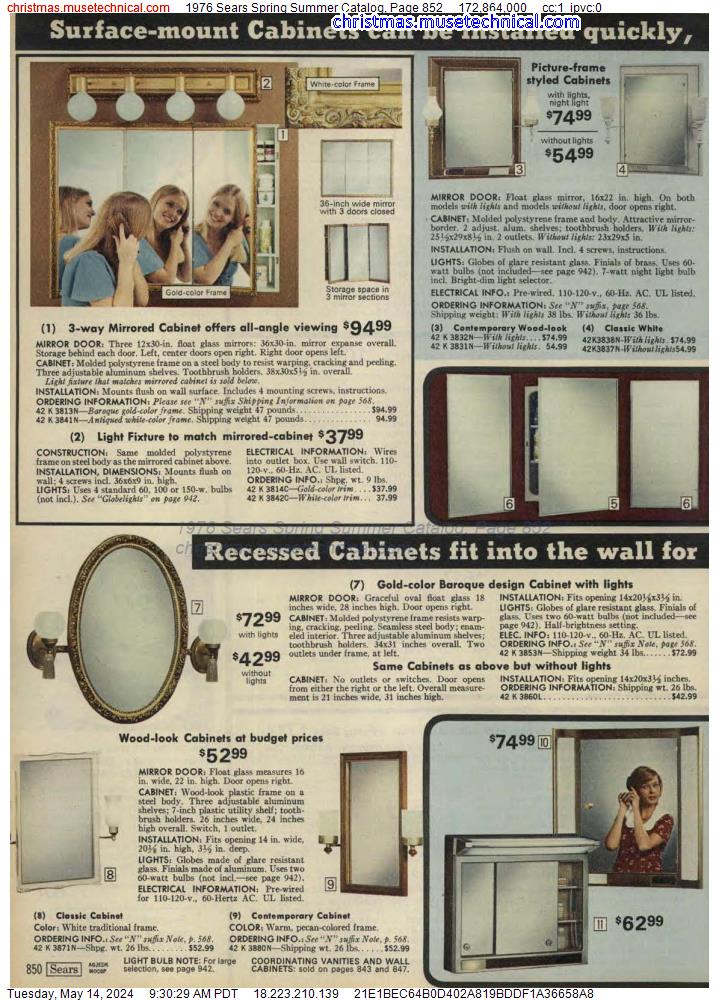 1976 Sears Spring Summer Catalog, Page 852