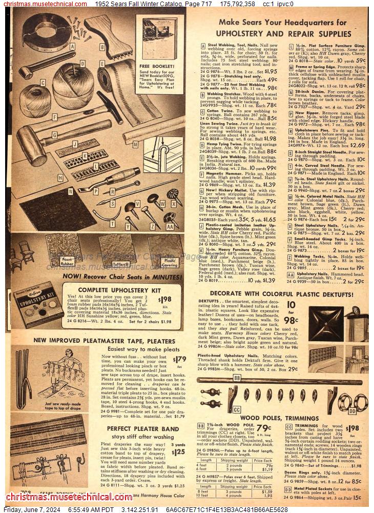 1952 Sears Fall Winter Catalog, Page 717