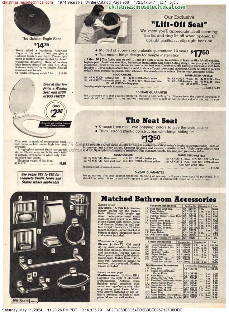 1974 Sears Fall Winter Catalog, Page 960