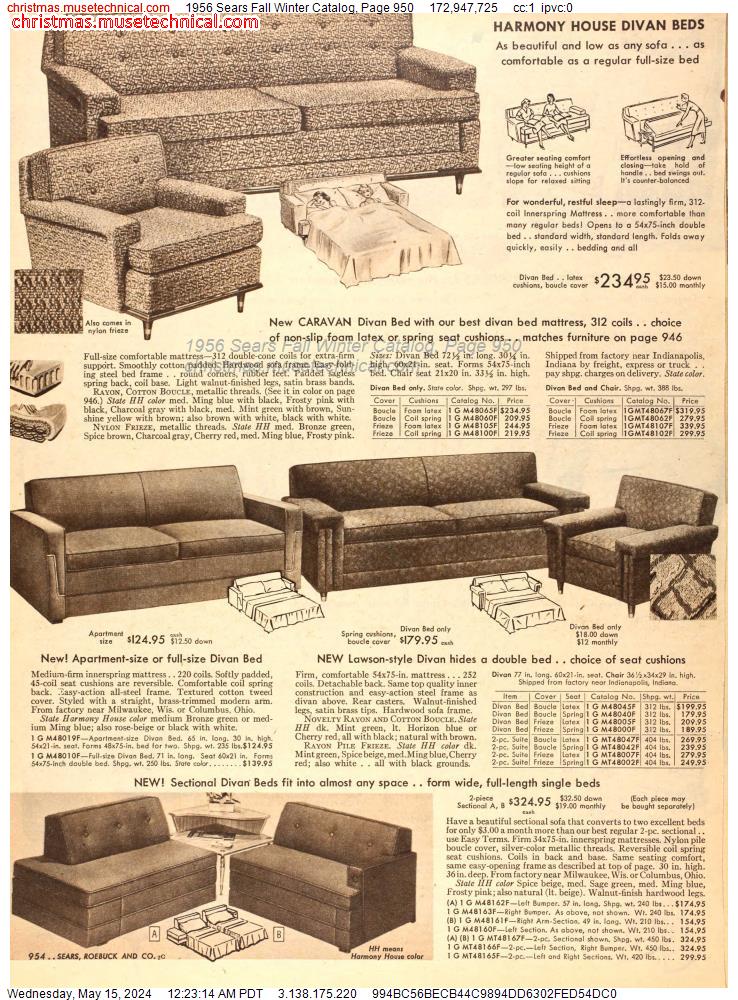 1956 Sears Fall Winter Catalog, Page 950
